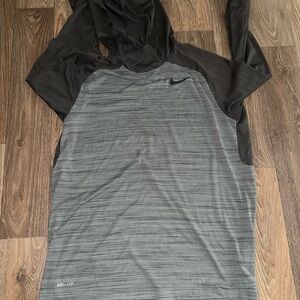 Nike Dri-FIT Black and Gray Hoodie